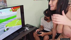 Girlfriend fucks stranger at home while i game then i revenge creampie her