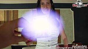 😍 Skinny British teen's tiny tits bounce as big cock fucks her hard! 🔥