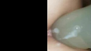 girl squats huge dildo pov fucking till she cums