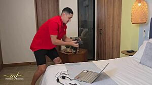 stepson catches monique fuentes masturbating then fucks her juicy milf pussy