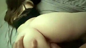 Petite ebony tight pussy stretched by monster bbc creampie