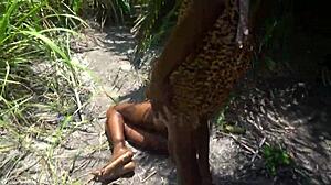 skinny black girl rides tribe cock like insatiable sextoy slut