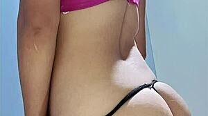 Hot latina stepmom poses lingerie ass shake for stepson photoshoot