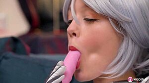 ever seen eva barbie dildo fuck her wet pussy on sofa?