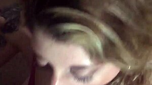 hot milf slurps and gags on husband's throbbing cock