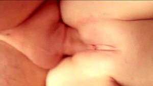 Petite shaved pussy cums hard on fat cock creampie