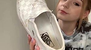 wanna see this serbian girl kick off sneakers bare feet?