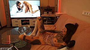 Naughty Brunette Begs Stepdad Punish Shaved Pussy With Rough Deepthroat Facial