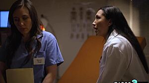 Hot Latina Milf Doctor Vicki Chase Seduces Nurse Sinn Sage!