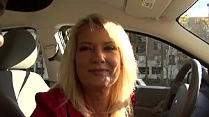 SUPERB BLONDE MILF BRIDGETTE LEE GAGS ON BLACK COCK IN LINGERIE!