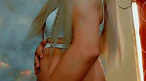 Rica Transexual Masturbates Huge Cock Solo