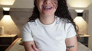 colombian girl joi masturbates meaty hairy pussy closeup