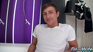 blonde housewife bibi fox bounces cowgirl on stranger while troubled cuckold husband watches cum erupt