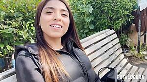 torbe catches busty peruvian teen michi and she blows him hard