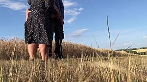 Mature mother-in-law dress flashes legs milks son-in-law cum secretly