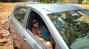 i got caught masturbating and squirting hard in my car at the beach parking lot