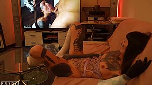 Naughty Brunette Begs Stepdad Punish Shaved Pussy With Rough Deepthroat Facial