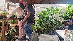 My neighbor shares petite wife for creampie threesome on weekends