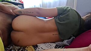 pov i wake my big ass redhead stepsis while parents sleep for anal creampie