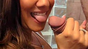 Savage Sarah Smiles While Sucking Husband's Monster Cock