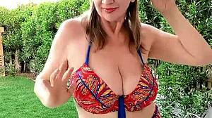 cougar granny seduces gardener blows him then fucks in garden