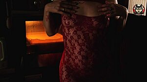 Housewife hairy pussy closeup while naked cooking big cock