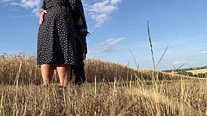 Mature mother-in-law dress flashes legs milks son-in-law cum secretly