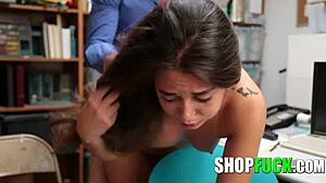 Teen Thief Fucked Hard for Stealing Underwear in Shop!