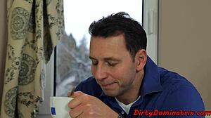 Glamour european small tits domina bound babe masturbates with cucumber on bed