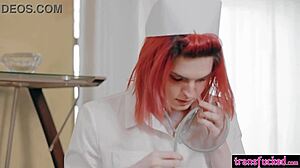 Shemale Foxxy's intense triple blowjob