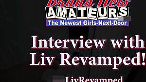 petite brunette liv revamped sucks big cock while rubbing wet pussy 😘💦