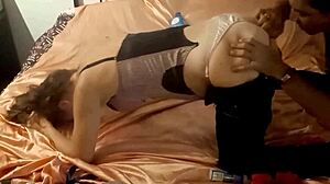 white slut in thong corset heels blows then dogs pov with ass to mouth!