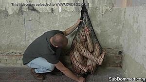 euro small tits slave bound humiliated rough by maledom in kinky bdsm web trap