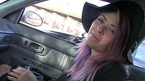 horny slut SUCKS monster dick through the hole!