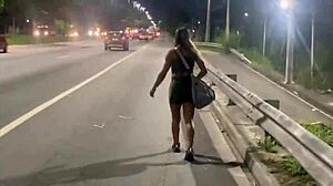 Wife followed outdoors ends up savoring stranger's public creampie thrill