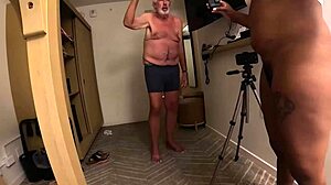 Bunk bed hotel threesome bends over milf for black cock doggystyle pounding