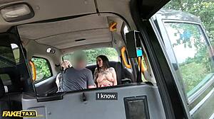 Sex Doll Watches Cabbie Pound Tattooed Brunette Natasha Ink in Taxi Backseat