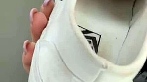 wanna see this serbian girl kick off sneakers bare feet?