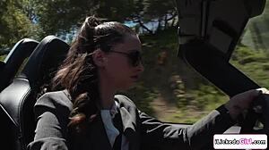 Petite Brunette Facesits On Lesbian Cop In Lingerie Beaver Feast