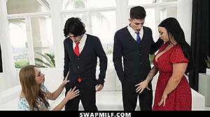 Skylar Snow Payton Preslee, our horny milf stepsons need your big tits orgy boost!