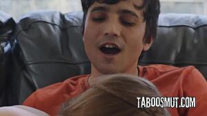 Pervy therapist tricks Laney Grey couple into hairy pussy threesome doggystyle