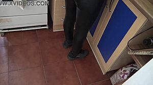 Stepmom finally spreads her hairy beaver close-up for begging horny stepson