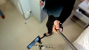 Wife Aroused by Husband in Drag Uses Double-Headed Dildo Anal