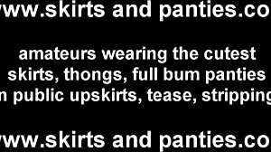 Flashing Panties Outdoors Petite Skirt Upskirt Thrill
