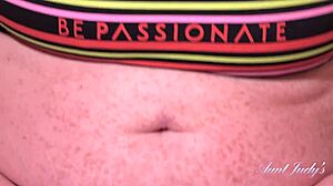 AUNTJUDYS Busty 56yo Redhead GILF Melanie's Big Natural Tits Yoga Workout