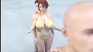 Stepson strokes massive 12-inch cock on stepmom's huge ass beside oblivious husband heartproblems 36 hentai game