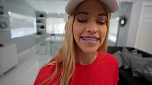 Braces blonde Khloe Kapri squirts hard on Connor's wet cock ride