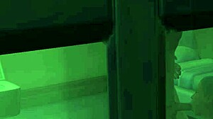 dwarf inmate catches young ebony sucking old inmate's cock voyeur style