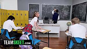Innocent Quiet Girl Turns Squirting Toy for Teacher