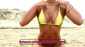 nanda strips bikini for public double anal pounding outdoors. so freaking hot brazilian slut!